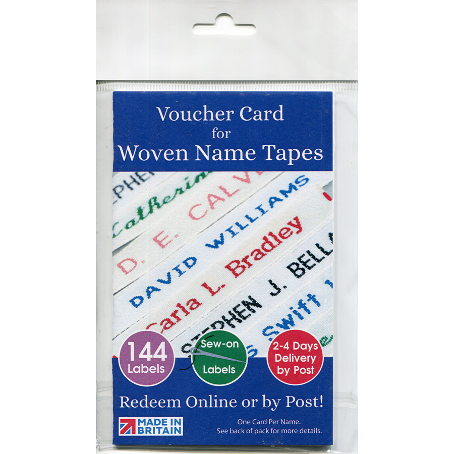 SEW-ON WOVEN NAME TAPE 144 LABELS 1 CARD NTSH/144