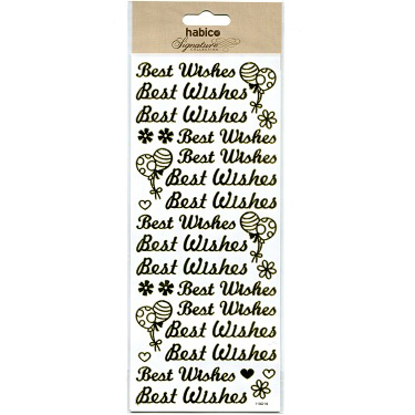 BEST WISHES FOILED STICKERS 10PCS 118014GF