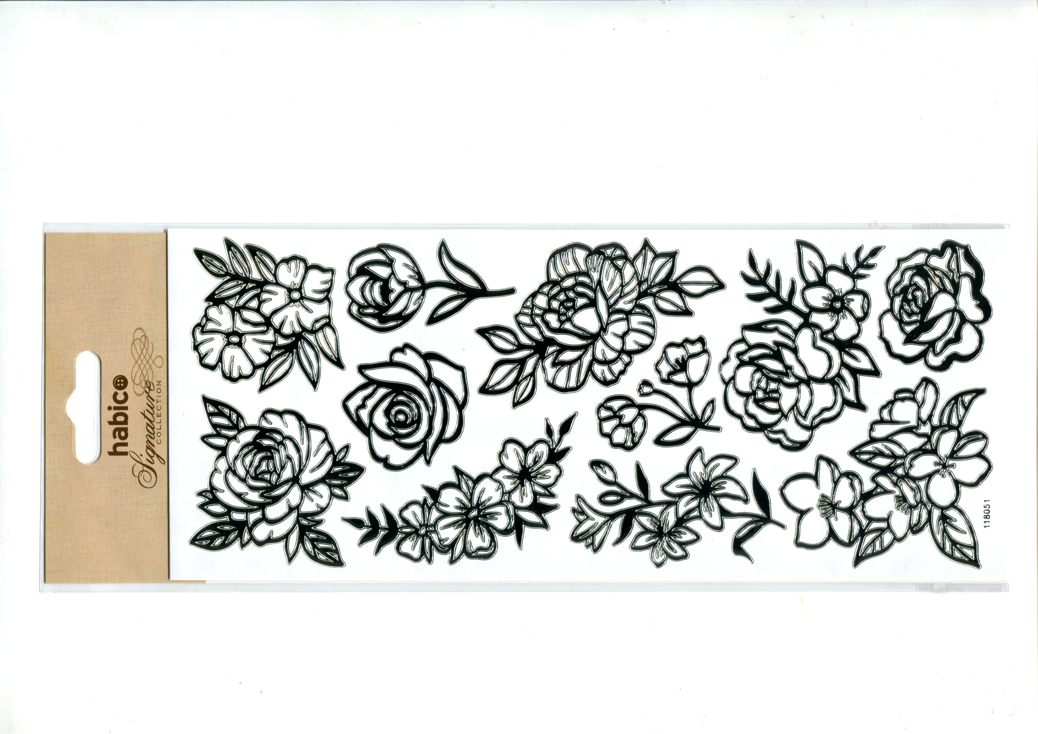 ROSES FOILED STICKERS 10PCS 118051SF
