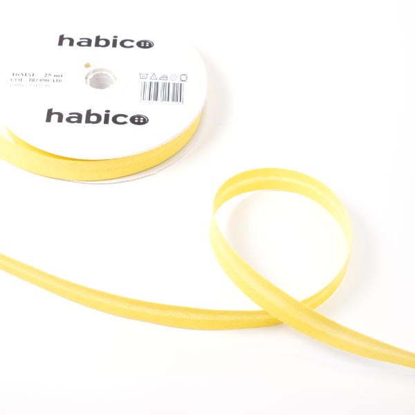 16MM 100% COTTON BIAS 25M A10 Yellow