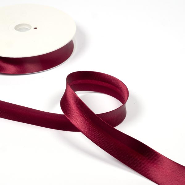 20MM SATIN BIAS BINDING 20M REEL 2022 Wine