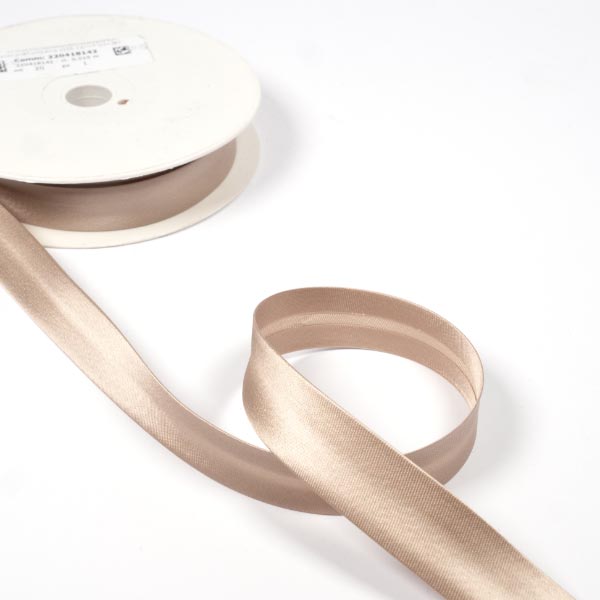 20MM SATIN BIAS BINDING 20M REEL 2105 Beige