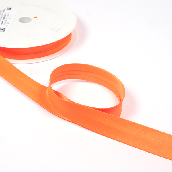 20MM SATIN BIAS BINDING 20M REEL 7114 Flo Orange