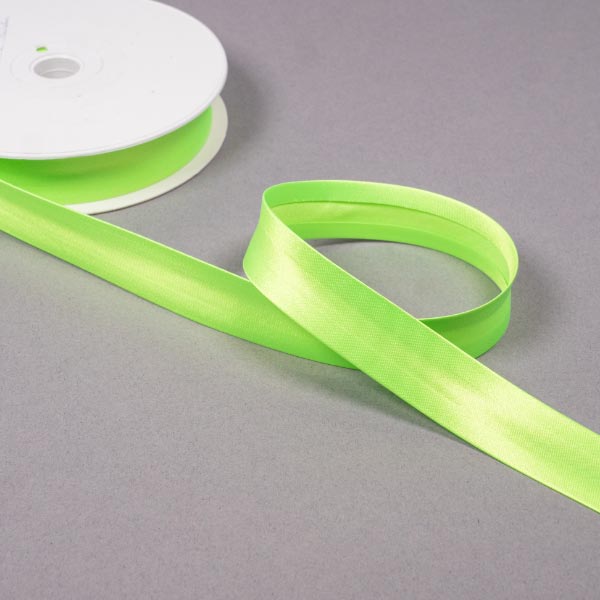 20MM SATIN BIAS BINDING 20M REEL 7117 Flo Lime