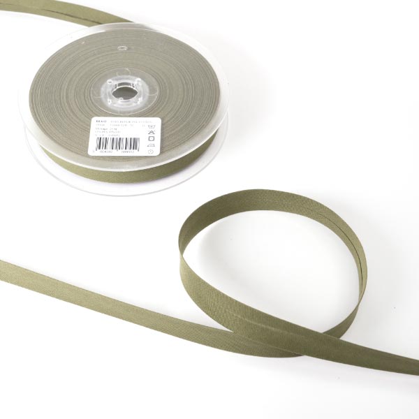 18MM CENTRE FOLD POLYCOTTON BIAS 25M 1244 Olive