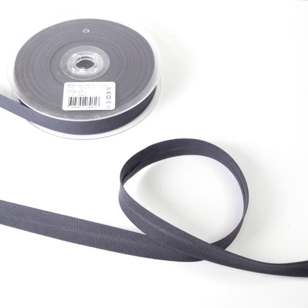 18MM CENTRE FOLD POLYCOTTON BIAS 25M 1260 Charcoal