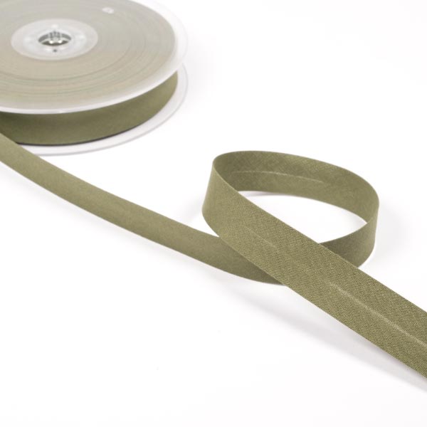 30MM CENTER FOLD POLYCOTTON BIAS 25M 1244 Olive