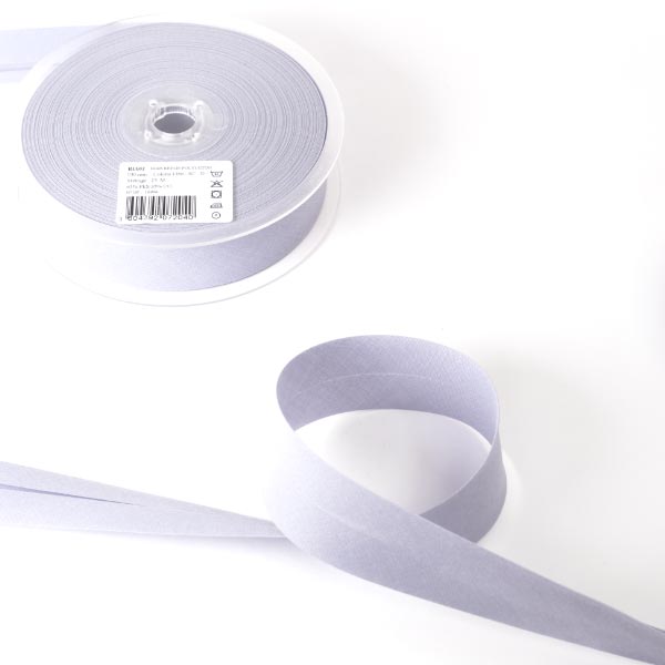 30MM CENTER FOLD POLYCOTTON BIAS 25M 1266 Light Grey