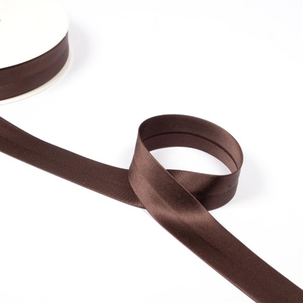 20mm Satin Look Stretch Bias reel of 20mts 5408 Brown