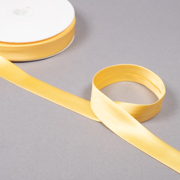 20mm Satin Look Stretch Bias reel of 20mts 7634 Yellow