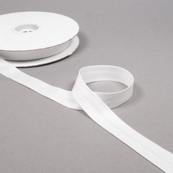 20mm Cotton Jersey Bias reel of 20mts 2698 White