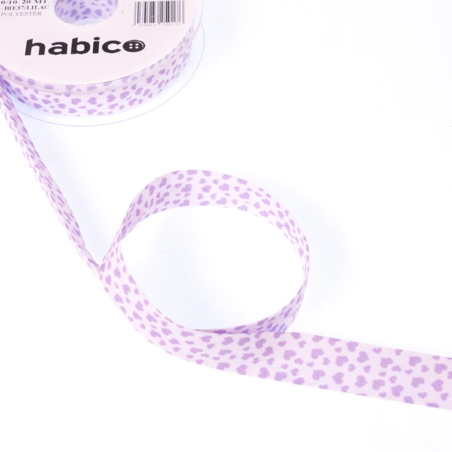 20MM HEART DESIGN BIAS 20M 14474 Lilac