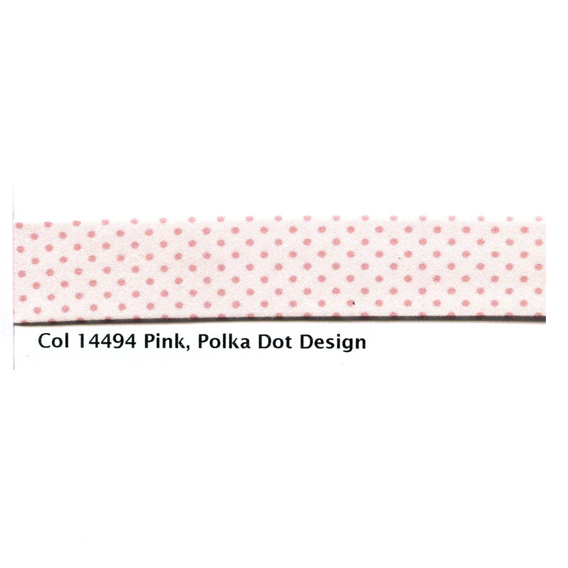 20MM POLKA DOT BIAS 20M 14494 Pink