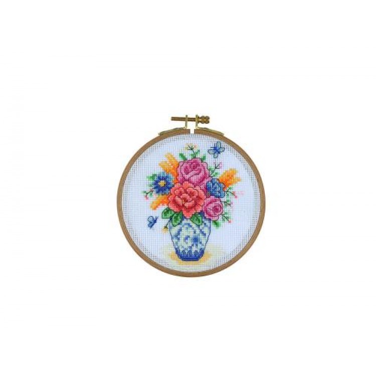 HOOP CROSS STITCH B'FLIES & BLOOMS (ACS01)