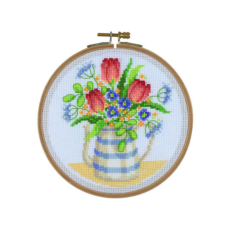 HOOP CROSS STITCH FRENCH TULIPS (BCS12)