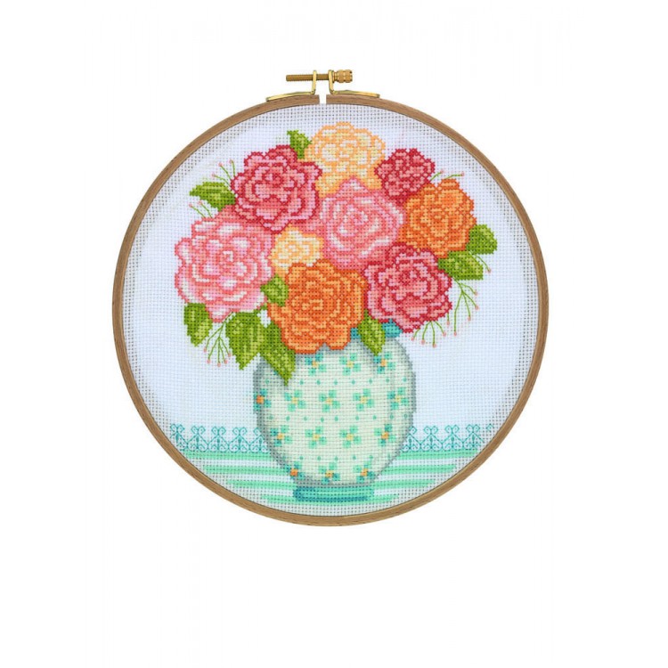 HOOP CROSS STITCH GRANDMAS FLOWERS (DCS04)