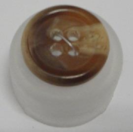 S ROUND 4 HOLE 15MM BROWN (50) 120013