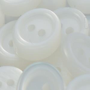 ROUND RAISED EDGE 2 HOLE 11MM WHITE (40) 170445