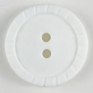 ROUND FANCY EDGE 2 HOLE 15MM WHITE (30) 181016