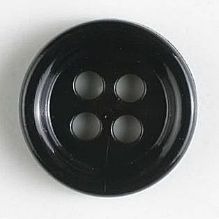 S ROUND RAISED EDGE 4 HOLE 11MM BLACK (40) 181272