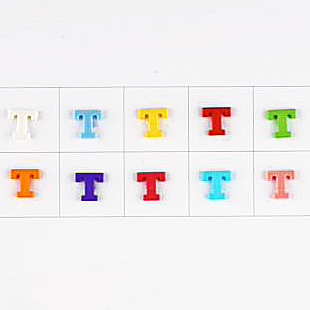 LETTER T 11MM MIXED COL (30) 181352