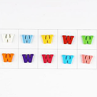 LETTER W 11MM MIXED COL (30) 181355