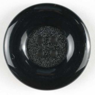 S ROUND RAISED EDGE 4 HOLE 18MM BLACK (30) 190561