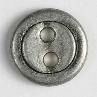 S ROUND METAL 2 HOLE 11MM ANTIQUE TIN (20) 211575