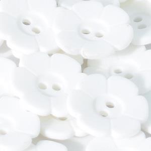 S Q&P FLOWER 6 PETAL 2 HOLE 15MM WHT (24) 219076