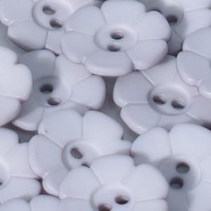 S Q&P FLOWER 6 PETAL 2 HOLE 15MM GREY (24) 219077