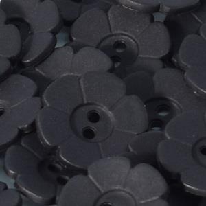 S Q&P FLOWER 6 PETAL 2 HOLE 15MM BLK (24) 219078