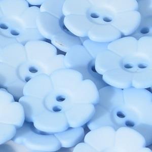 S Q&P FLOWER 6 PETAL 2 HOLE 15MM BLUE (24) 219082