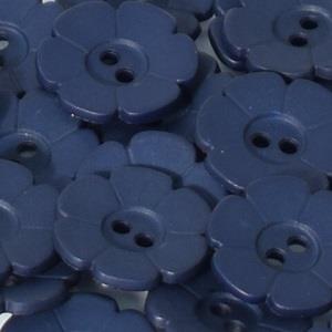 S Q&P FLOWER 6 PETAL 2 HOLE 15MM BLUE (24) 219086