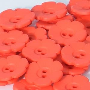 S Q&P FLOWER 6 PETAL 2 HOLE 15MM RED (24) 219109