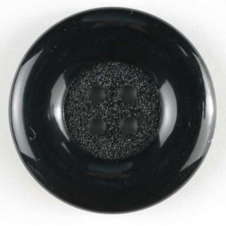 S ROUND RAISED EDGE 4 HOLE 23MM BLACK (20) 220578