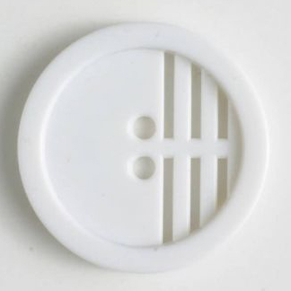 S FANCY DESIGN 2 HOLE 15MM WHITE (12) 221424