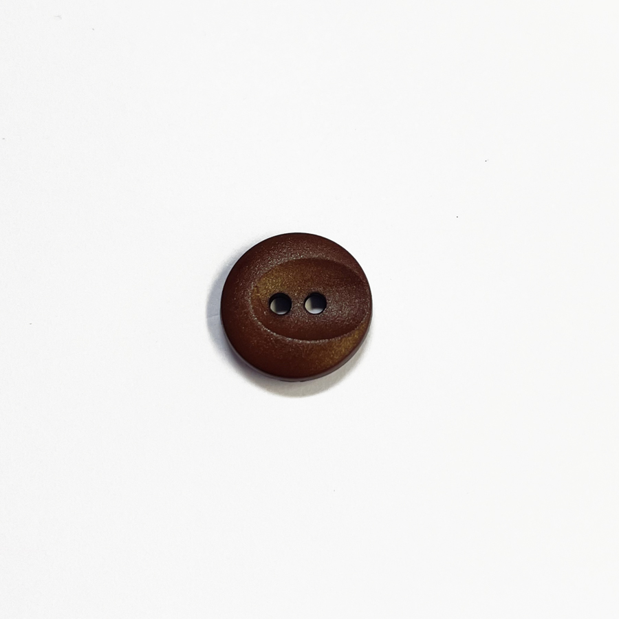 D ROUND BUTTON 2 HOLE 13MM BROWN (20) 222055
