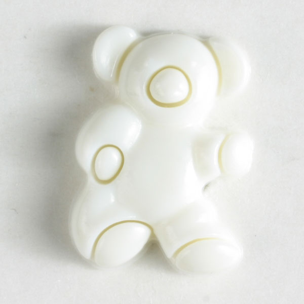 S NOVELTY TEDDY BEAR 18MM WHITE (30) 231003