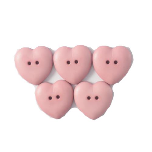 HEART 2 HOLE 23MM PINK (12) 259045