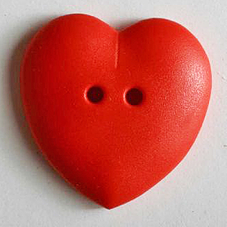 S HEART 2 HOLE 23MM RED (12) 259046