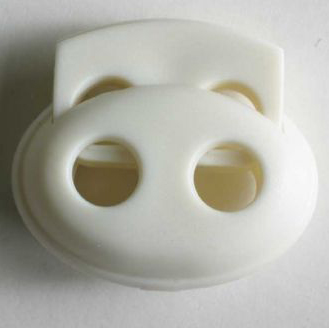 S OVAL CORD STOPPER 18MM WHITE (20) 260973