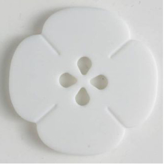 S FLOWER 4 PETAL 4 HOLE 20MM WHITE (12) 261177