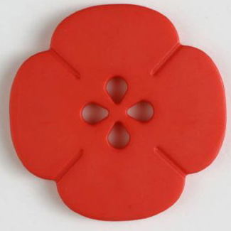 S FLOWER 4 PETAL 4 HOLE 20MM RED (12) 261179