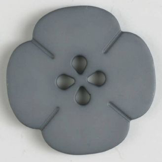 S FLOWER 4 PETAL 4 HOLE 20MM GREY (12) 264609