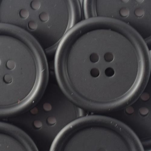 S ROUND SIMPLE 4 HOLE 25MM BLACK (12) 270591