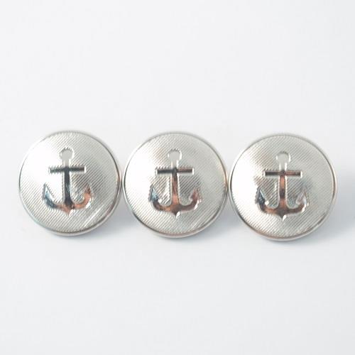 S ROUND ANCHOR DESIGN 25MM SILVER (20) 280585