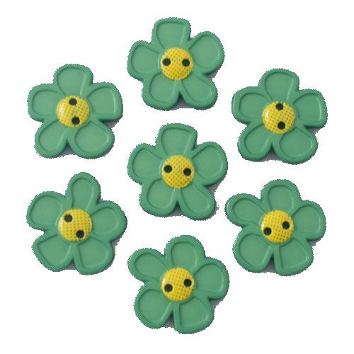 S FLOWER 5 PETAL 2 HOLE 20MM GREEN (24) 280863