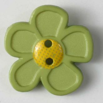 S FLOWER 5 PETAL 2 HOLE 20MM GREEN (24) 280864