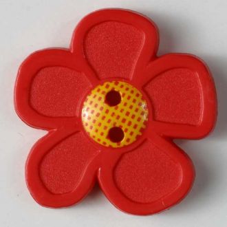 S FLOWER 5 PETAL 2 HOLE 20MM RED (24) 280866