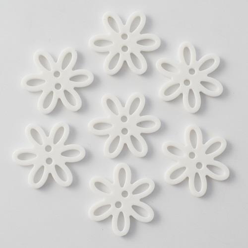 S FLOWER 6 PETAL 2 HOLE 20MM WHITE (12) 280955